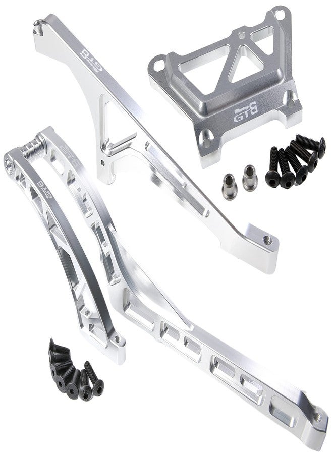 GTBRacing CNC Aluminum Top Plate Front Rear Chassis Brace Bracket Set for 1/5 RC Car LOSI Desert Buggy DBXL-E 2.0 Upgrade Part (Top Plate+Front Rear Brace Silver) - Image 1